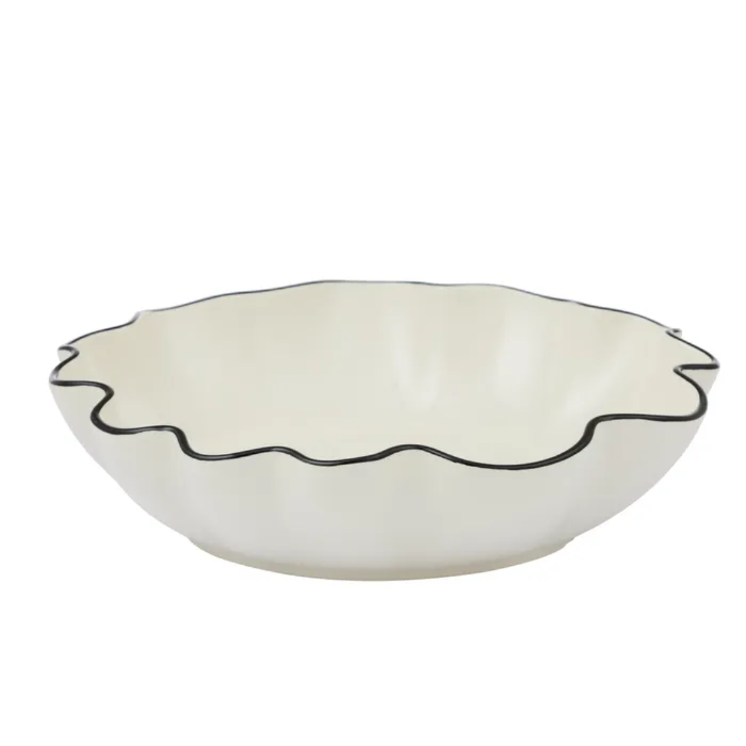 Winslow ceramic bowl ivory/black